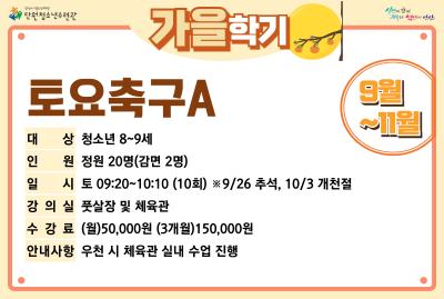 토요축구A_가을학기[생활체육_단원] 프로그램 사진 1
