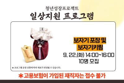 [9월 청년성장프로젝트] 보자기 포장 및 보자기키링 (18세-34세) 프로그램 사진 1